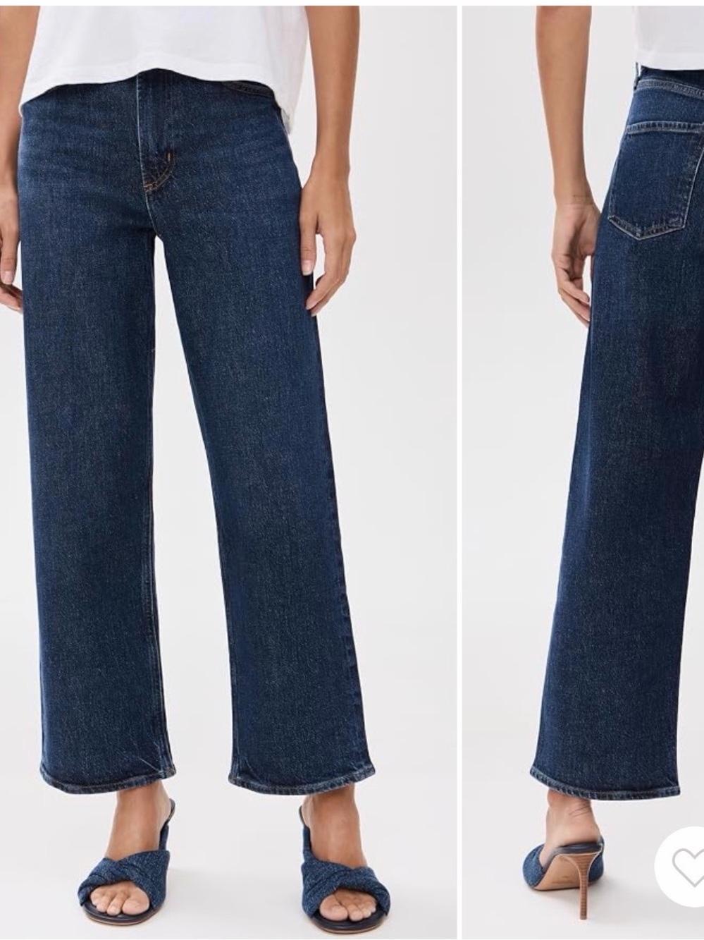 Agolde Ren High Rise Wide Leg Jeans, Echo, size 27
